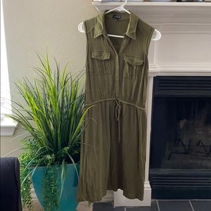 Olive Green Short Dress